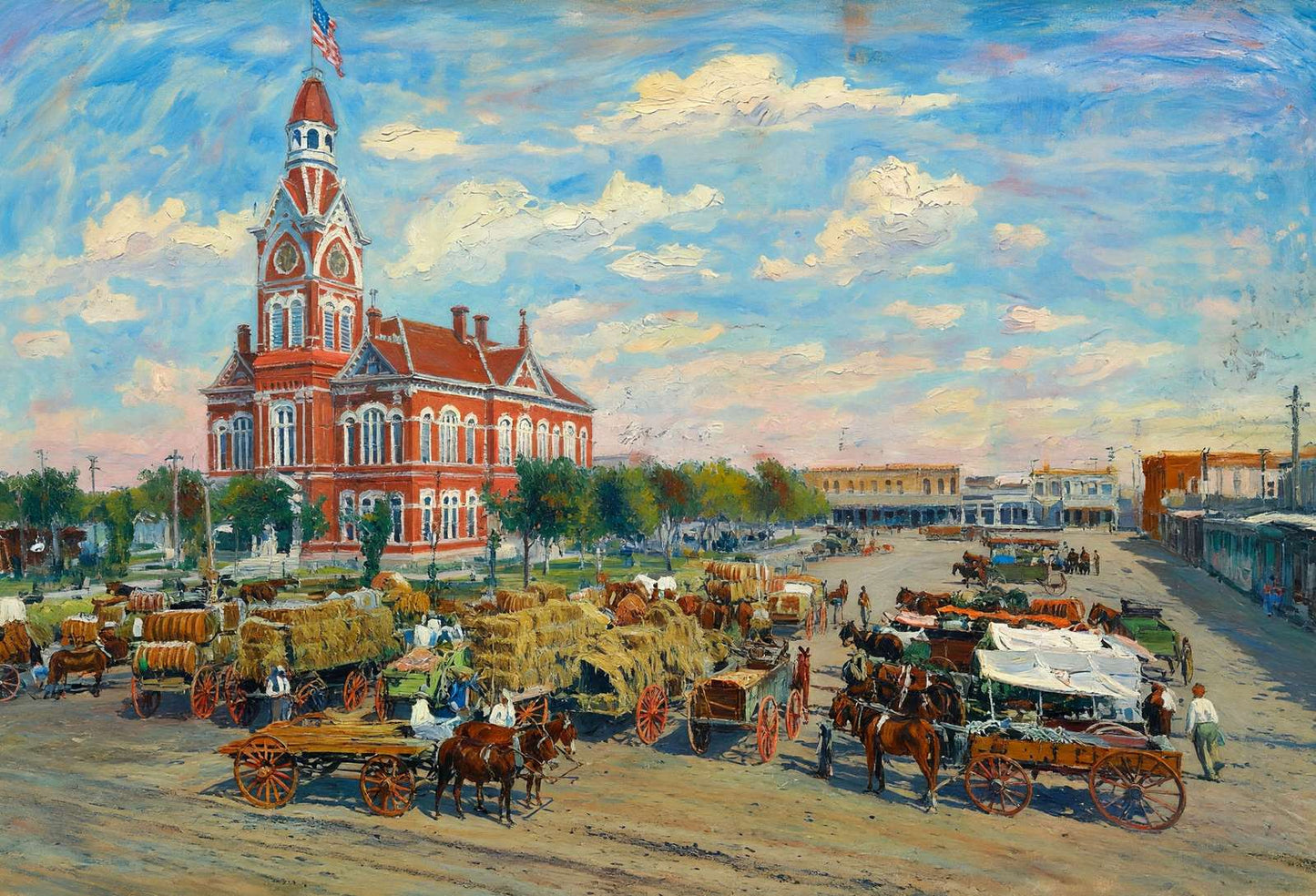 City Hall Square Waco in 1905 Art Print (7 Sizes) - Reproduction