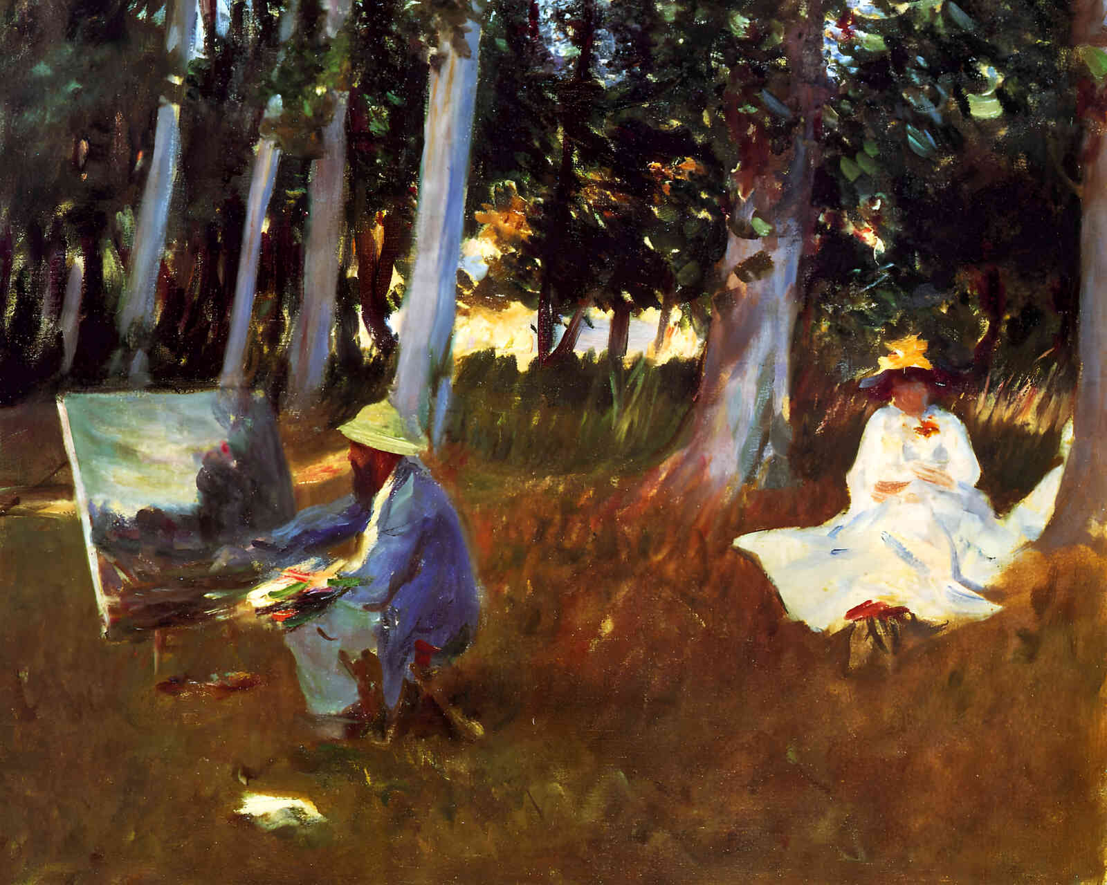 Claude Monet Painting by the Edge of a Wood 1885 Painting by John Singer Sargent 8x10" Art Print