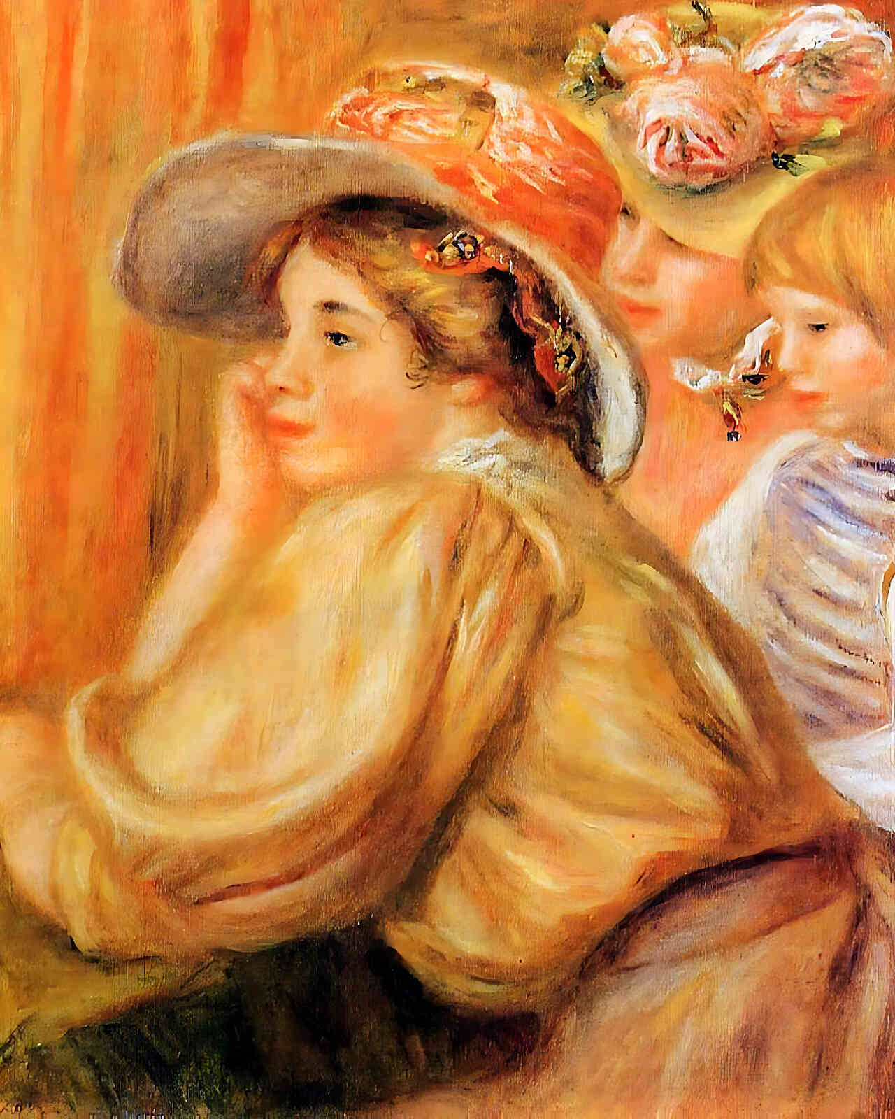 Coco and Two Servants Painting by Pierre-Auguste Renoir 8x10" Art Print