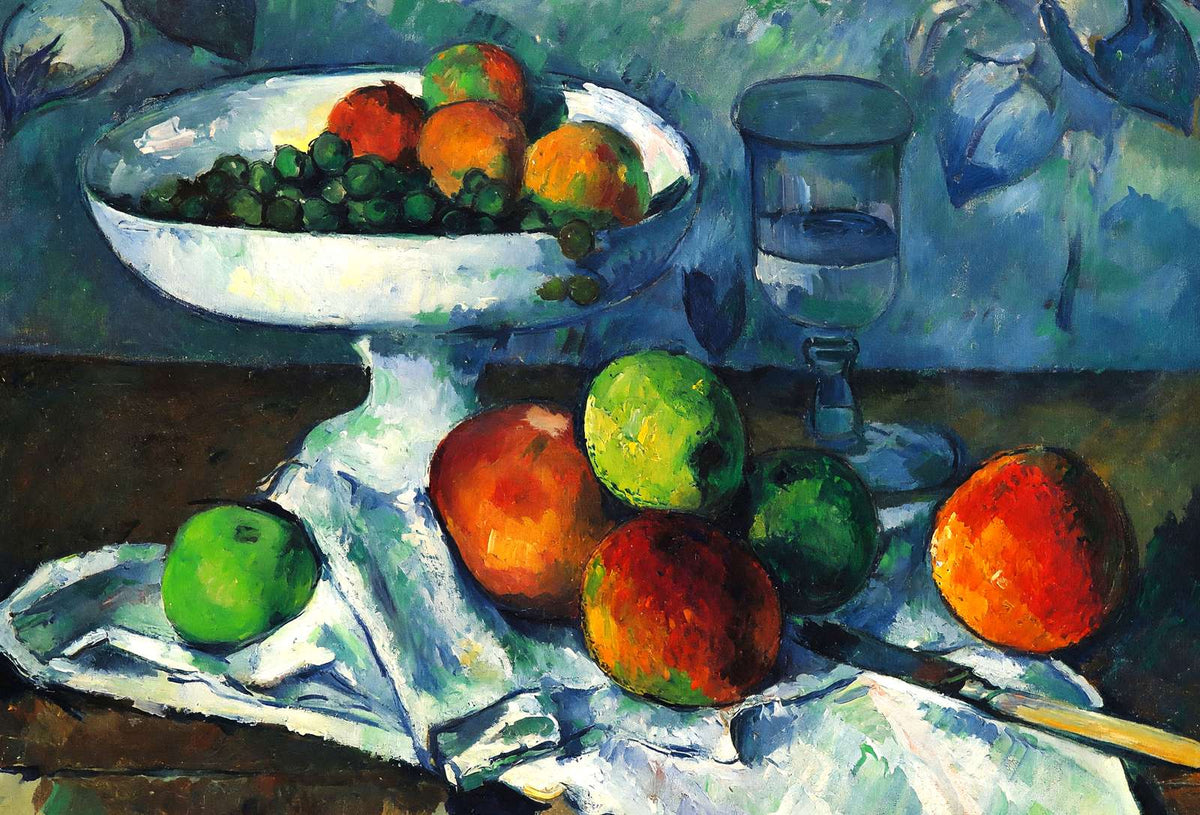 Compotier, Glass and Apples Fine Art Print 1880 by Paul Cezanne (6 Sizes)