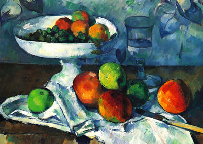 Compotier, Glass and Apples Fine Art Print 1880 by Paul Cezanne (6 Sizes)