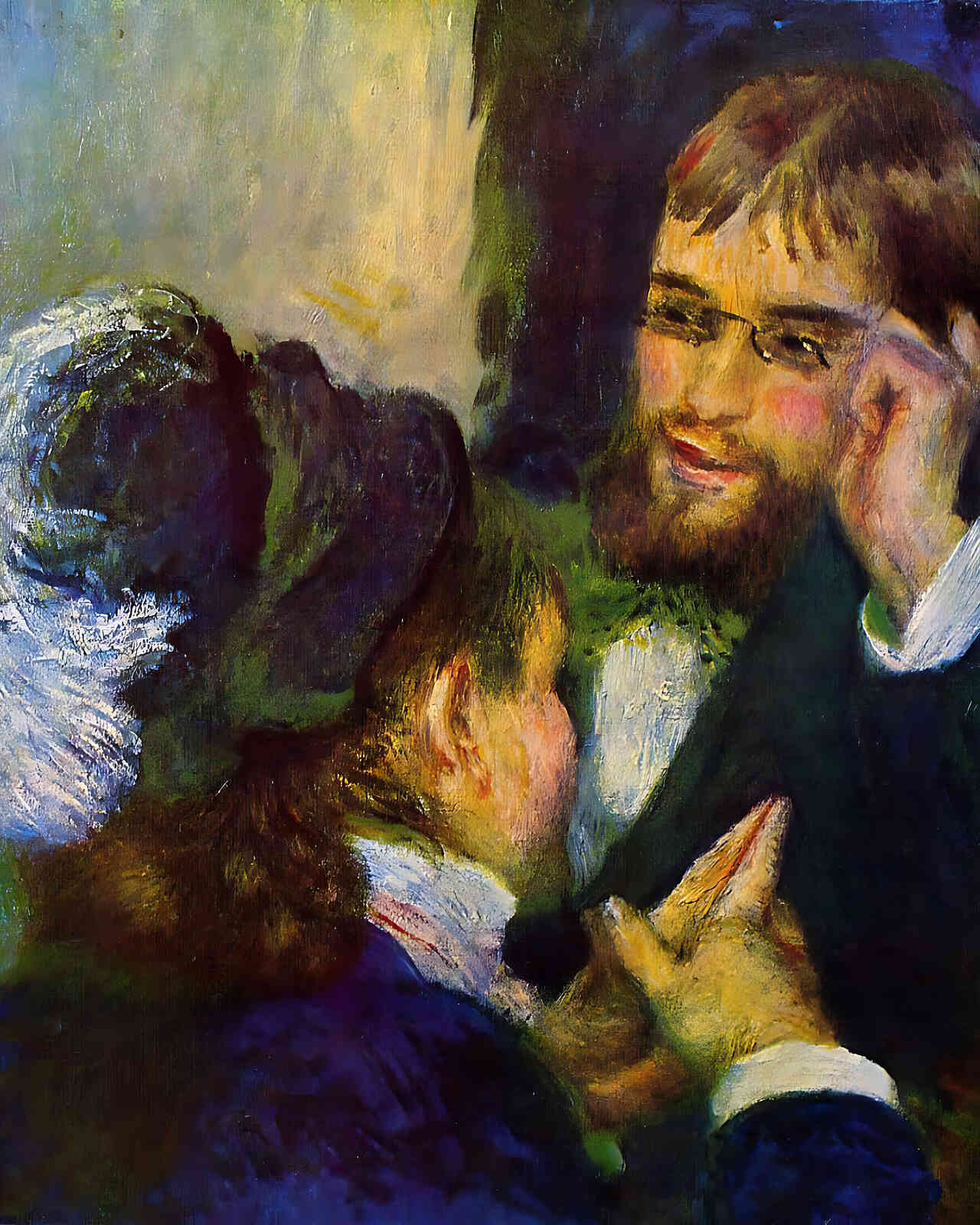 Conversation Painting by Pierre-Auguste Renoir 8x10" Art Print (High Quality)