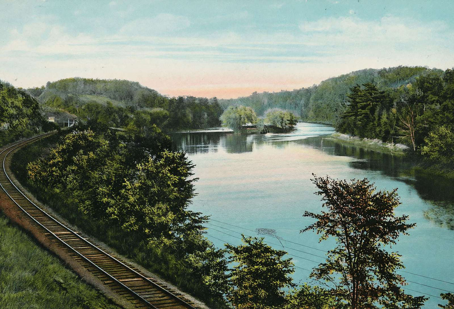 Connecticut River Below Hanover NH in 1910 Vintage Print (7 Sizes)