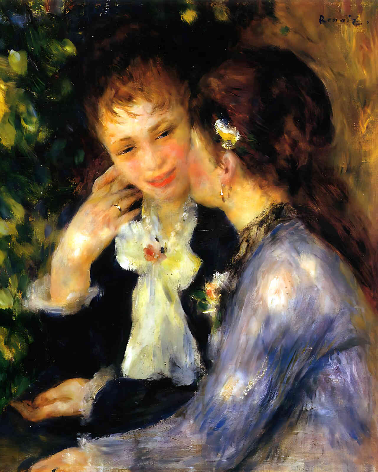 Confidences Painting by Pierre-Auguste Renoir 8x10" Art Print (Premium Print)