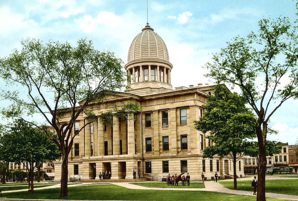 Court House Springfield Illinois in 1906 Vintage Print (7 Sizes) - High Quality