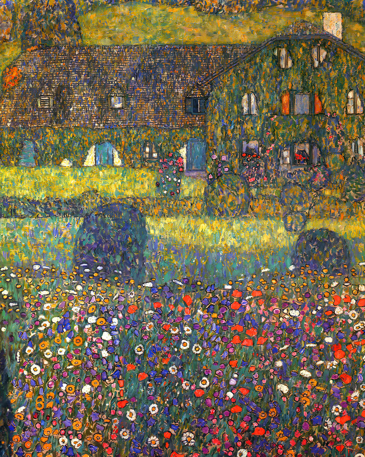 Country House by the Attersee 1914 Painting by Gustav Klimt 8x10" Art Print
