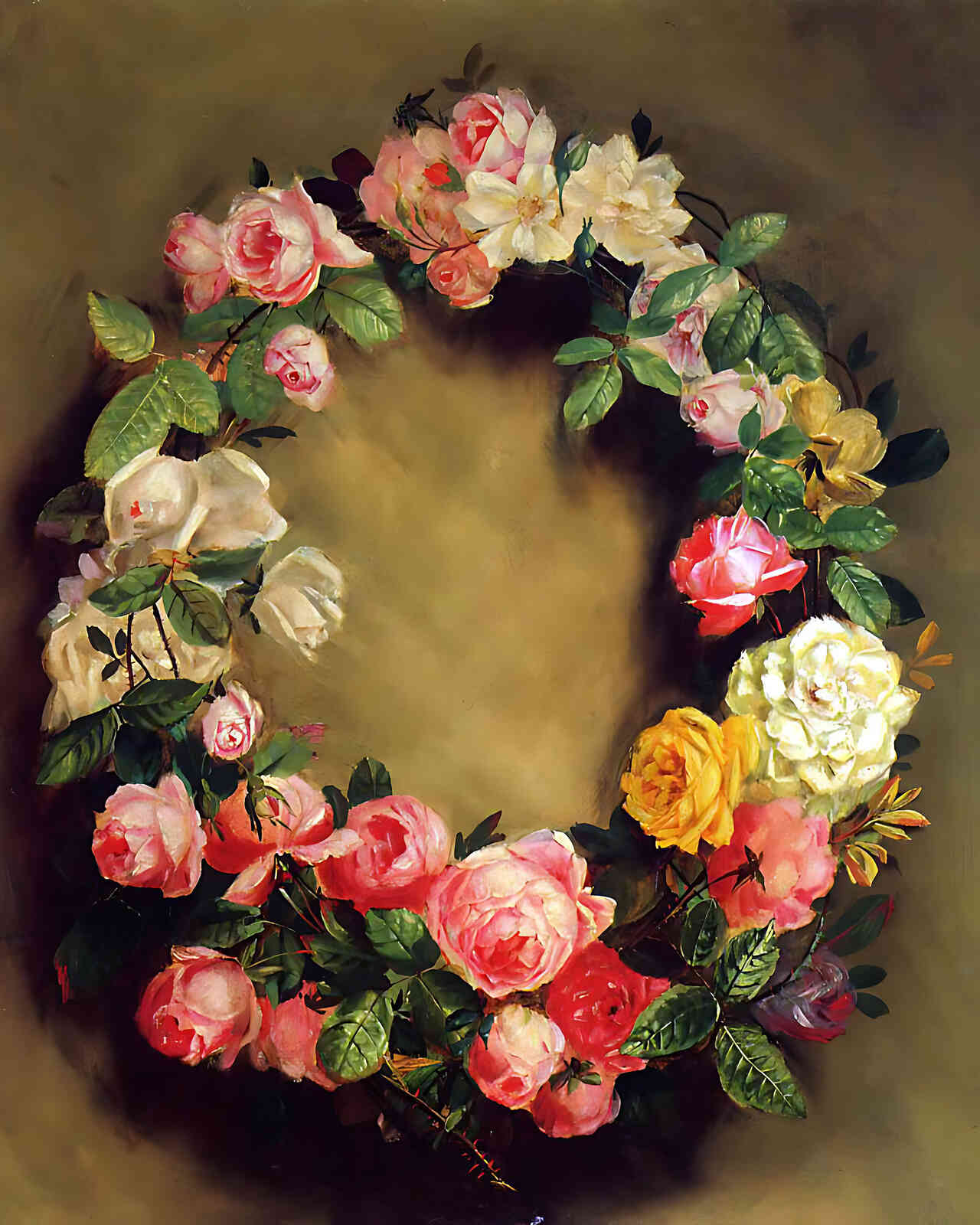 Crown of Roses Painting by Pierre-Auguste Renoir 8x10" Art Print - Acid Free