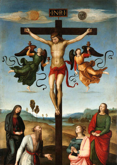 Crucifixion Art Print 1503 Painting by Raphael (6 Sizes) - Restored