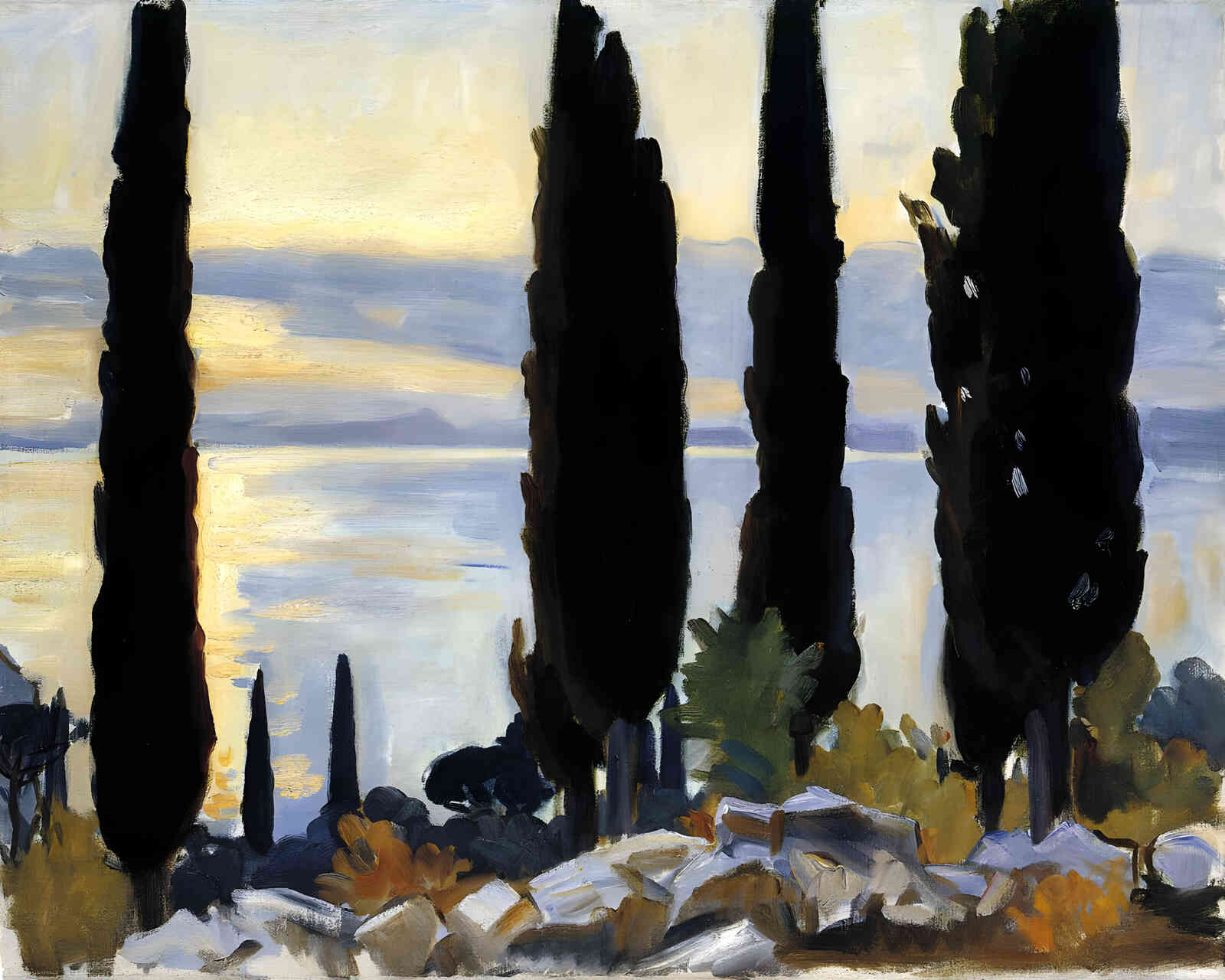 Cypress Trees at San Vigilio 1913 Painting by John Singer Sargent 8x10" Art Print