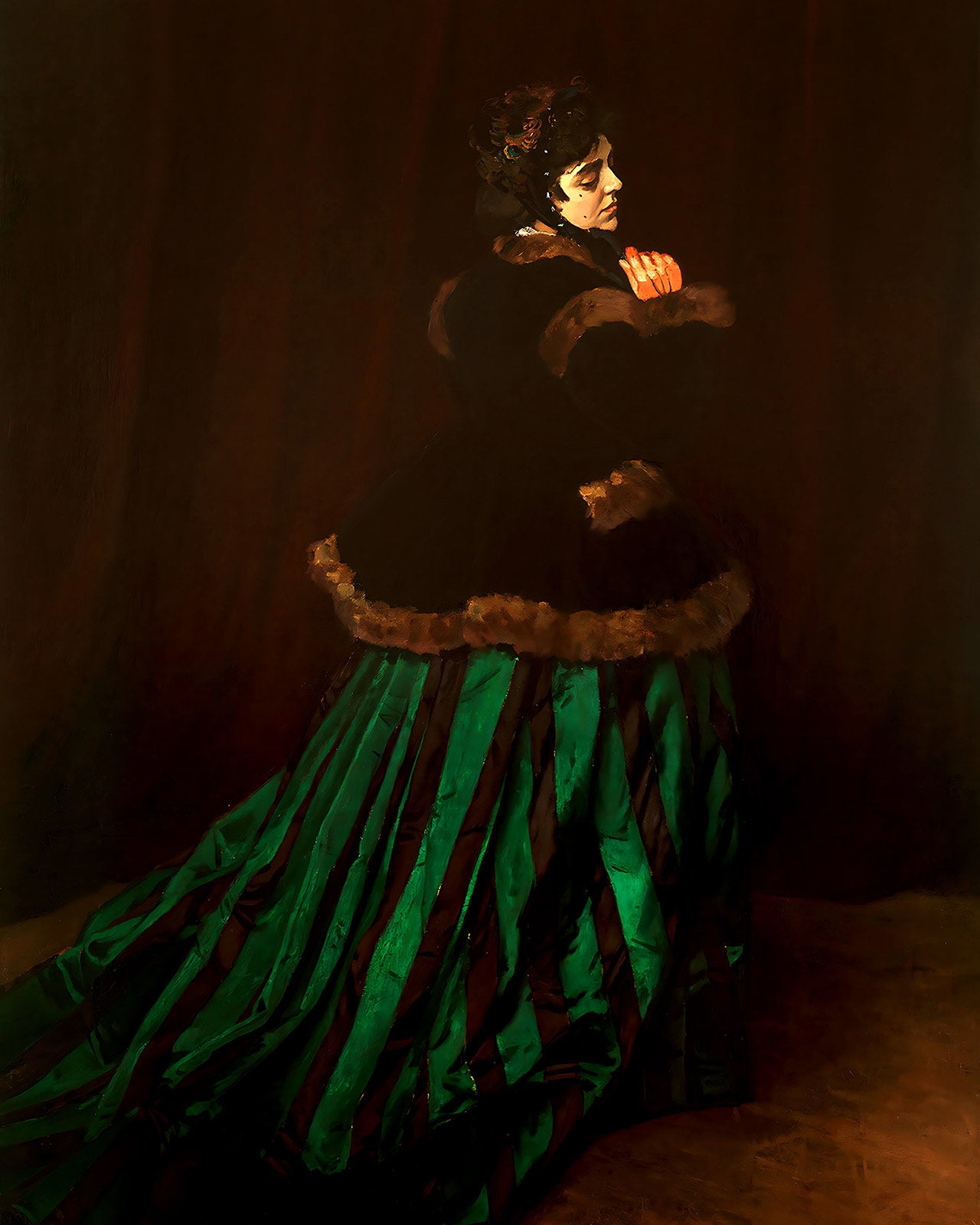 Camille (also known as The Woman in a Green Dress) Painting by Claude Monet 8x10" Art Print