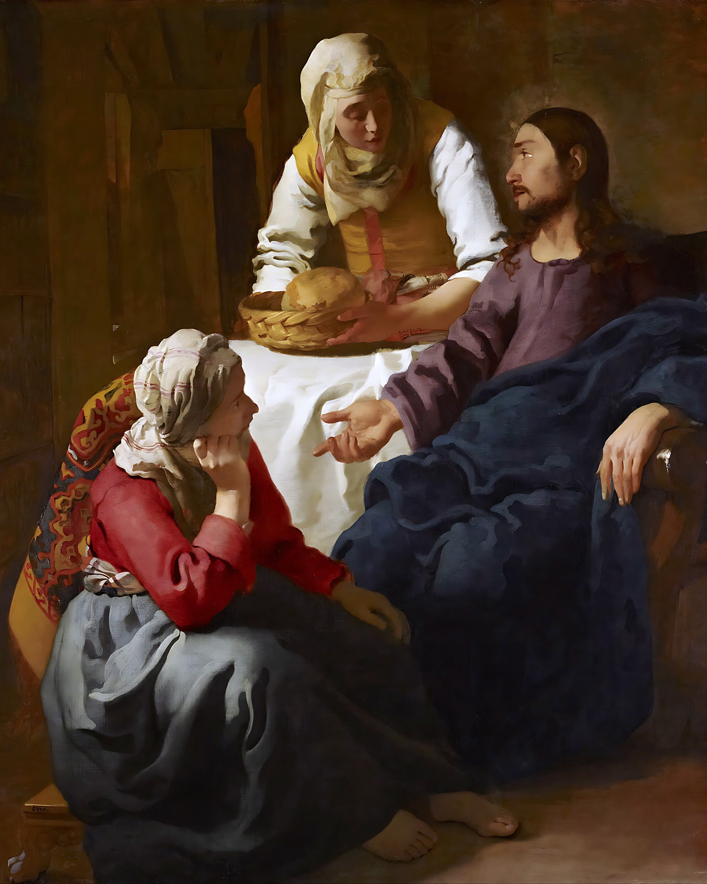 Christ in the House of Martha and Mary by Johannes Vermeer 8x10" Art Print