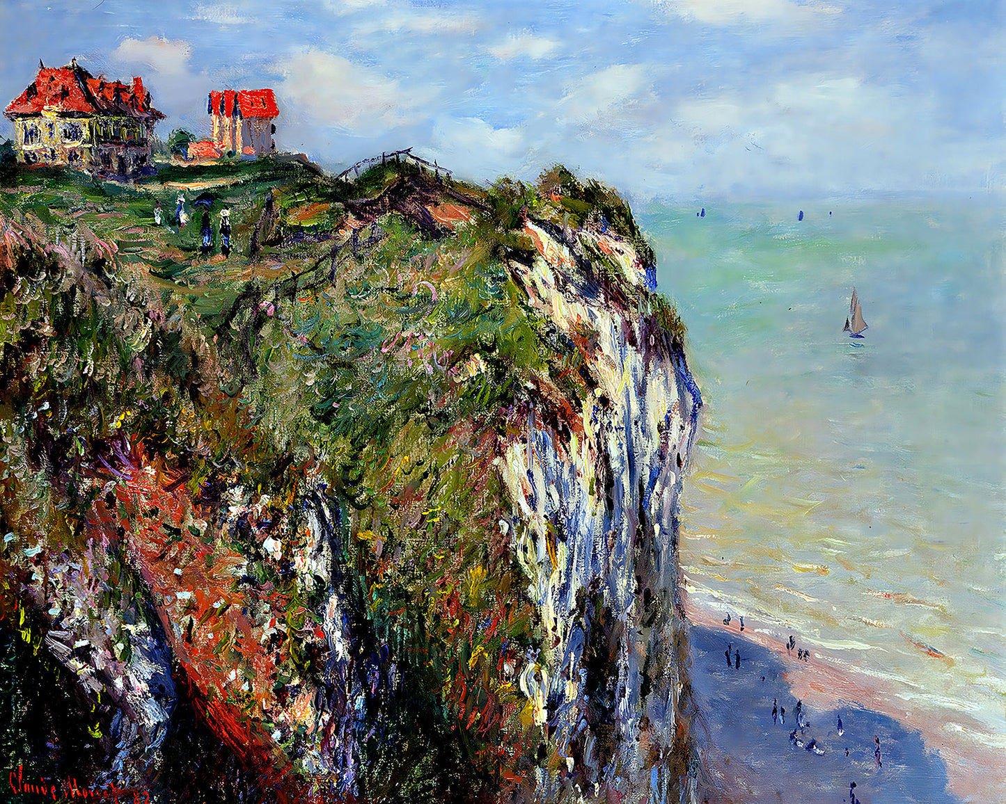 Cliff at Dieppe Painting by Claude Monet 8x10" Art Print