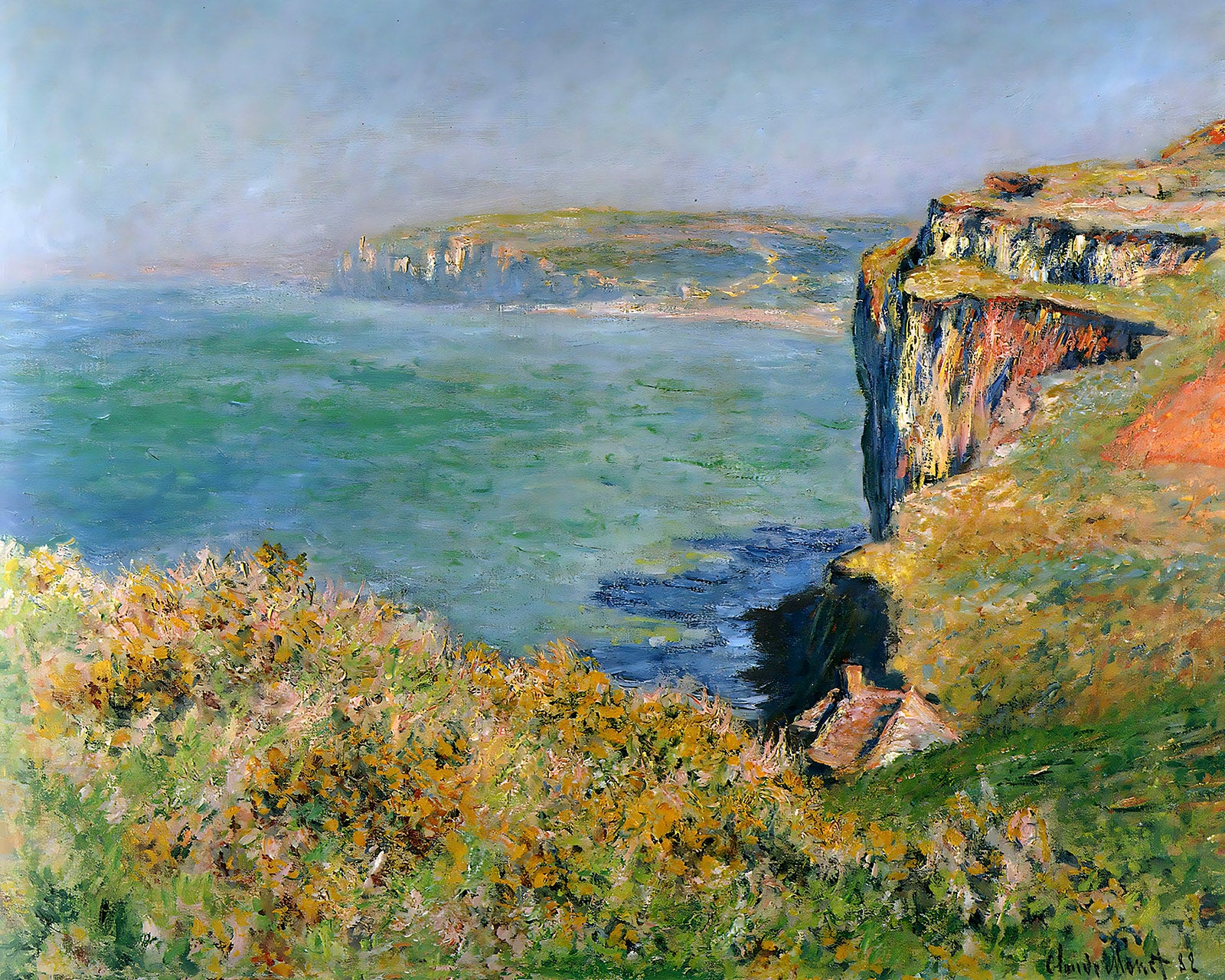 Cliff at Grainval Painting by Claude Monet 8x10" Art Print