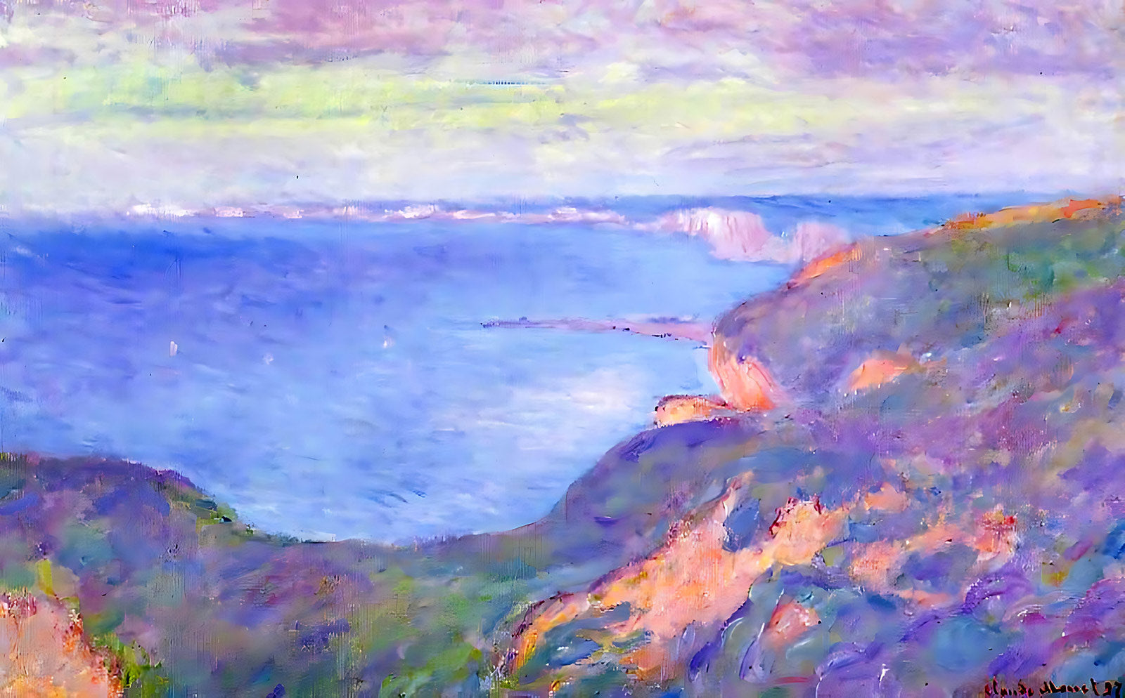 Cliff near Dieppe (1897) Painting by Claude Monet 8x10" Art Print
