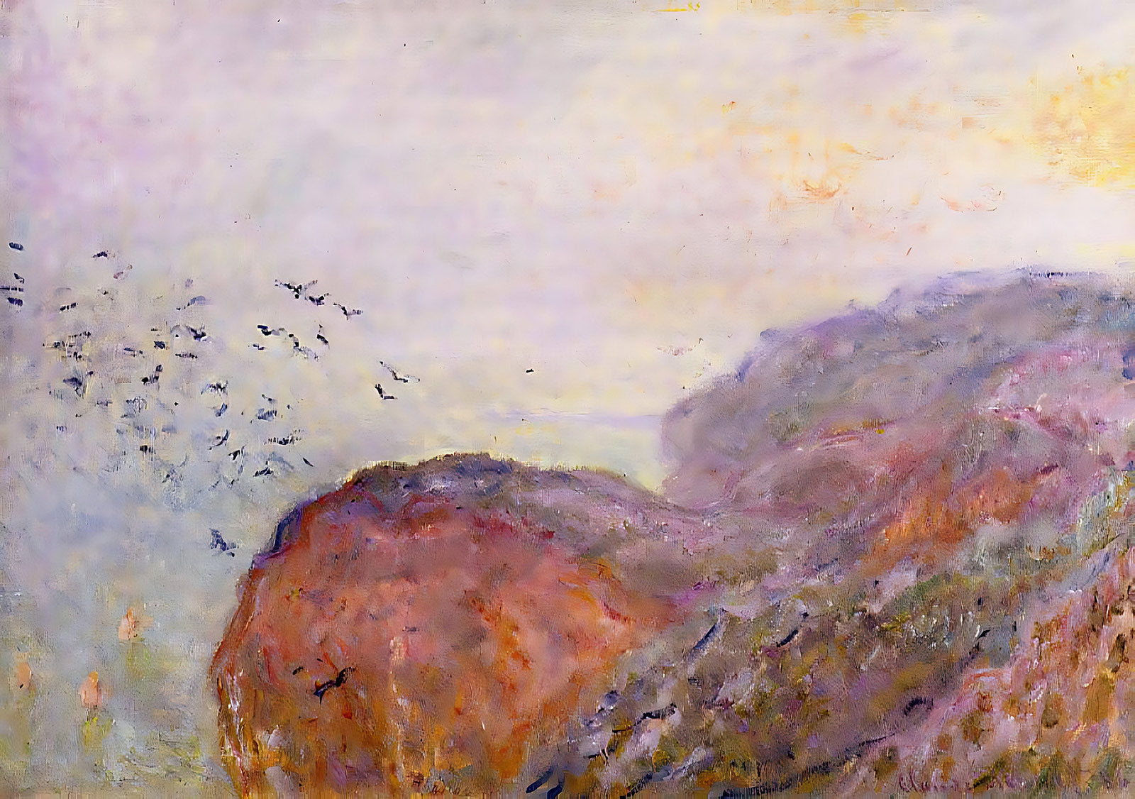 Cliff near Dieppe (1896) Painting by Claude Monet 8x10" Art Print