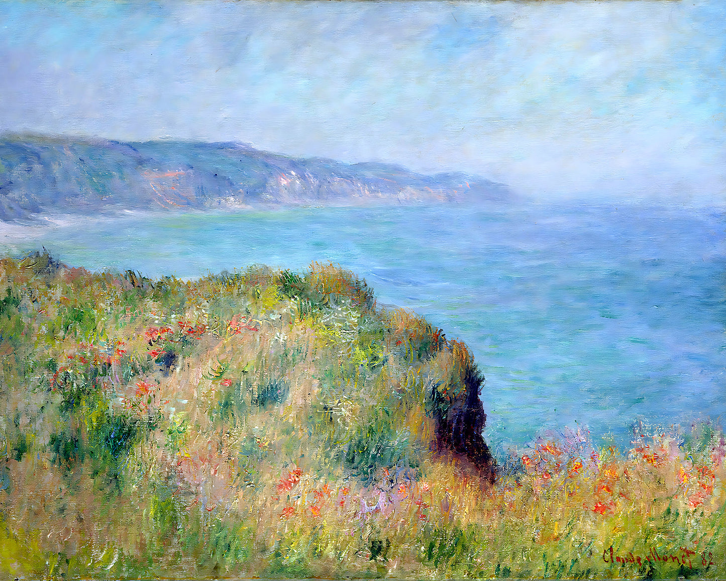 Cliff near Pourville Painting by Claude Monet 8x10" Art Print