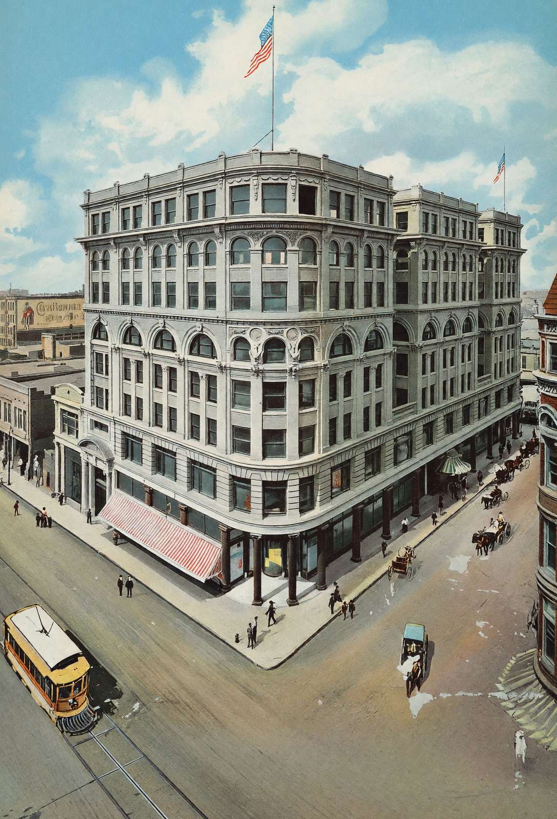 Dallas Wilson Building in 1905 Vintage Print (7 Sizes) - Enhanced