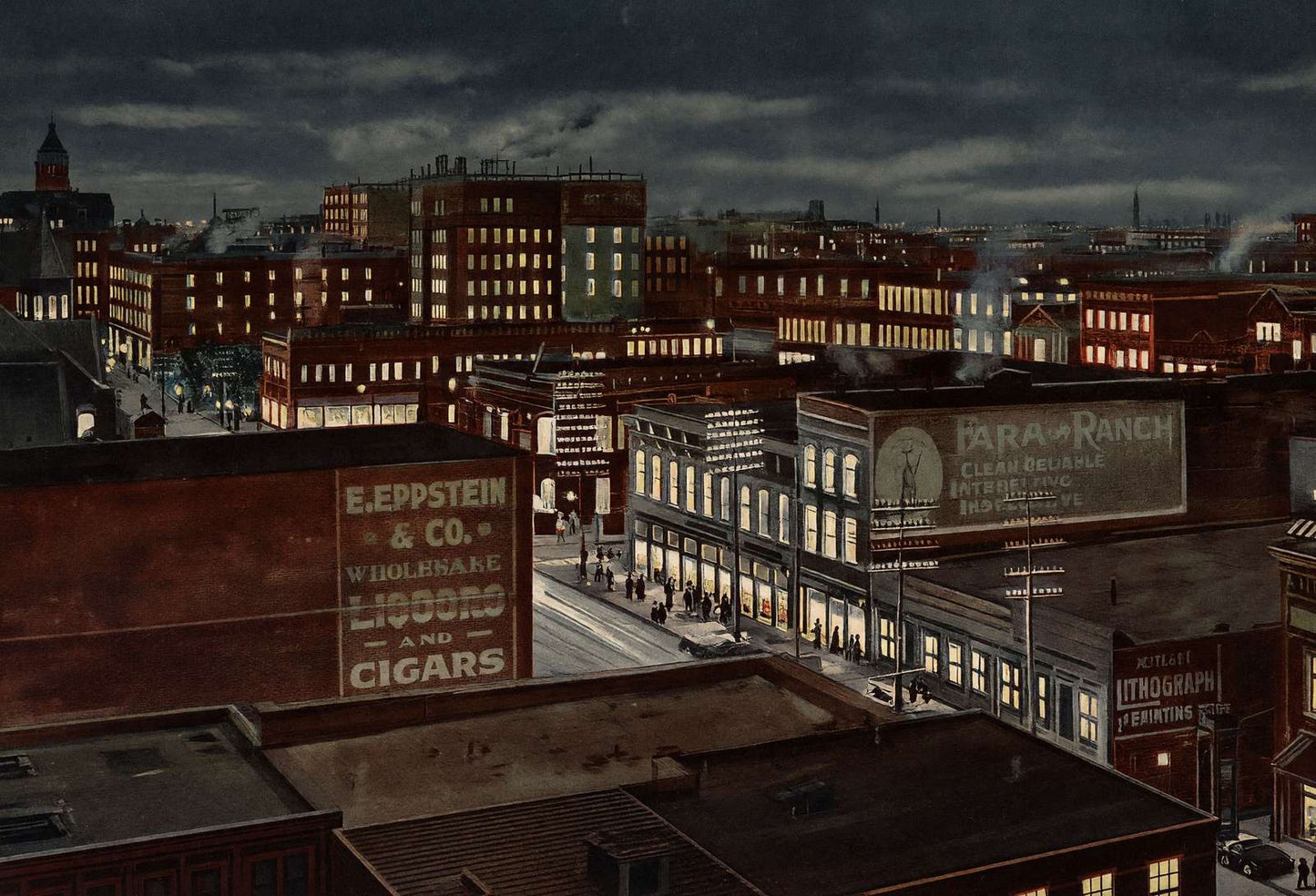 Oriental Hotel Bird's-Eye View Dallas 1905 Vintage Print (7 Sizes) - Restored