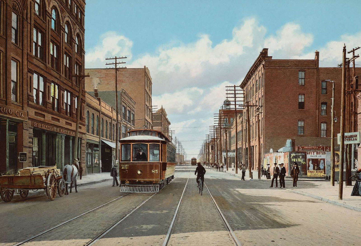 Dallas Texas Commerce Street in 1905 Vintage Print (7 Sizes) - Archival Paper