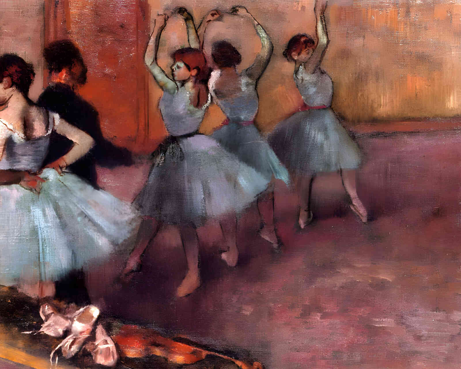 Dancers in Light Blue (Rehearsing in the Dance Studio) 1881 Painting by Edgar Degas 8x10" Art Print