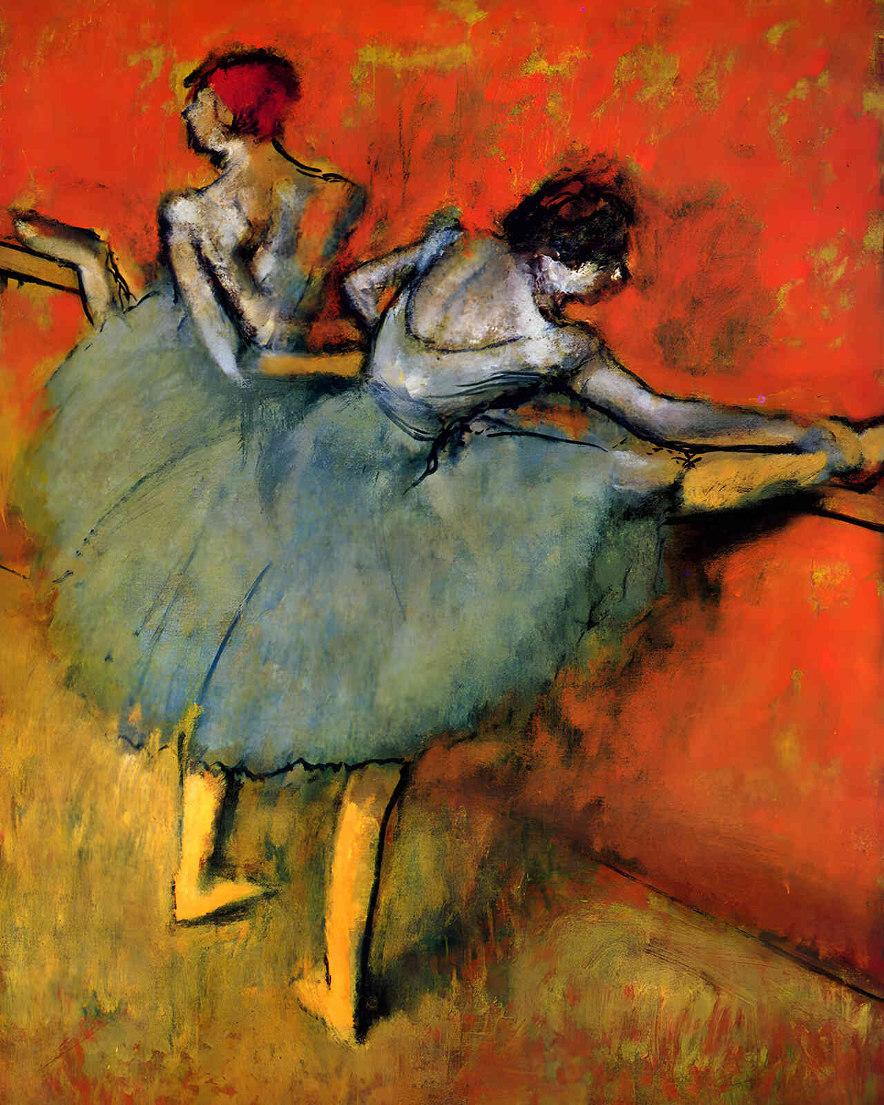 Dancers at the Barre 1905 Painting by Edgar Degas 8x10" Art Print