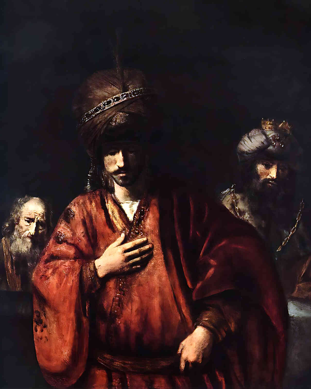 David and Uriah Painting by Rembrandt 8x10" Art Print (Premium Print)