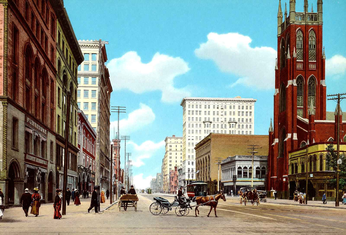Main Street North from Fifth Dayton Ohio in 1906 Vintage Print (7 Sizes)