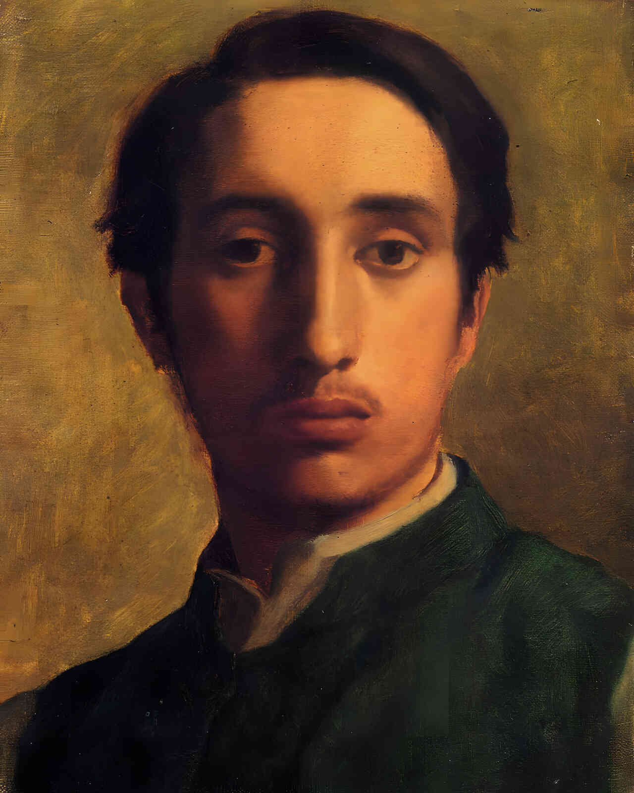 Degas in a Green Jacket 1856 Painting by Edgar Degas 8x10" Art Print