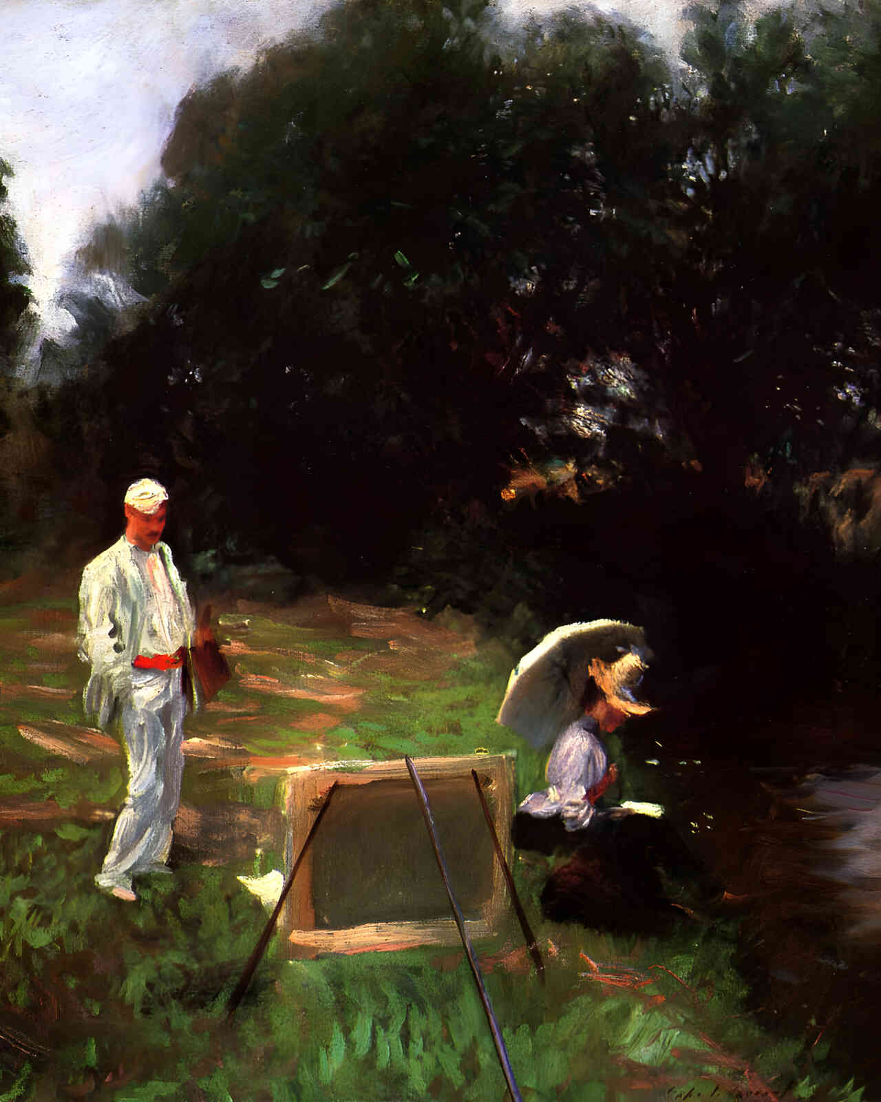 Dennis Miller Bunker Painting at Calcot 1888 Painting by John Singer Sargent 8x10" Art Print