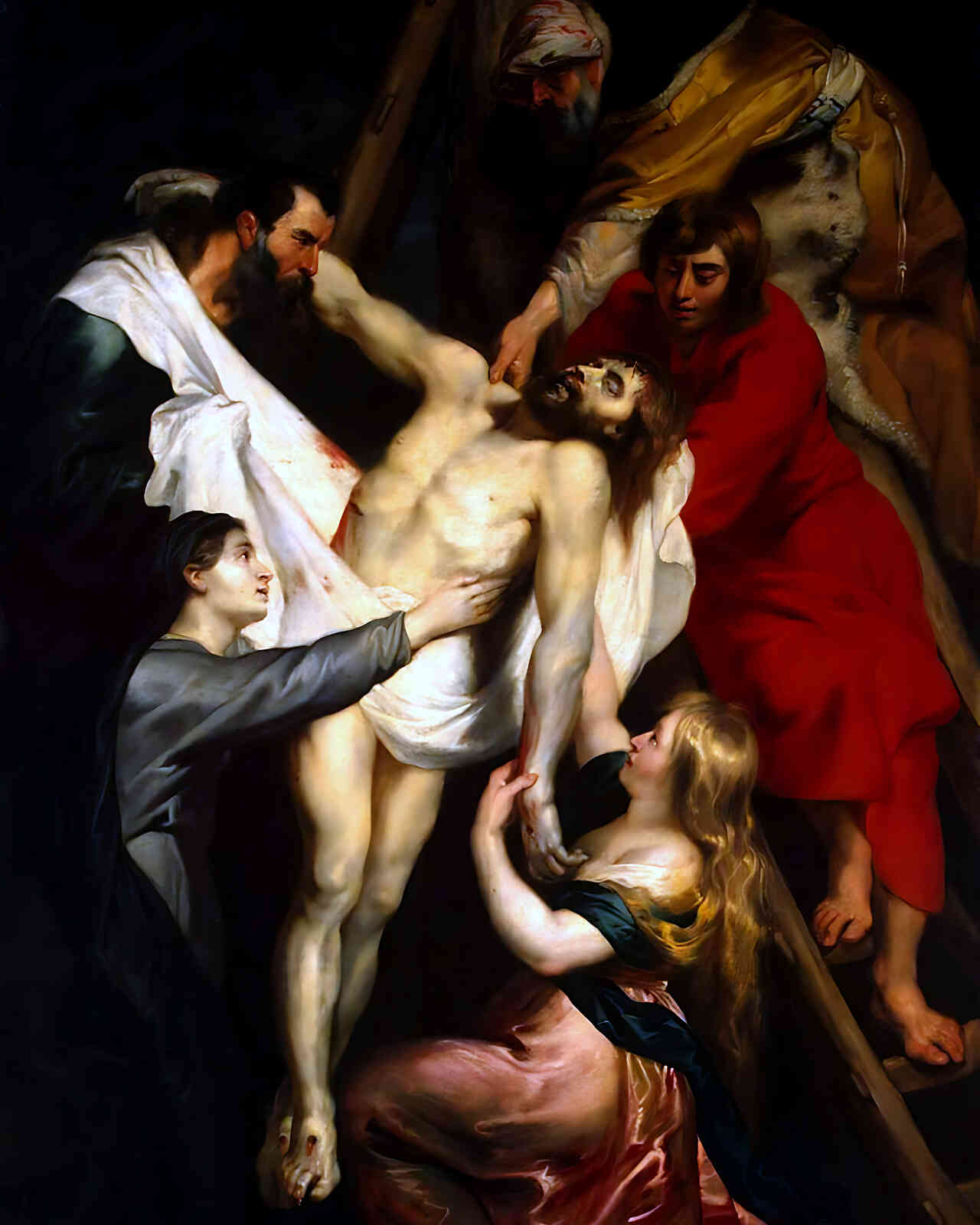 Descent from the Cross Painting by Peter Paul Rubens 8x10" Art Print - Restored