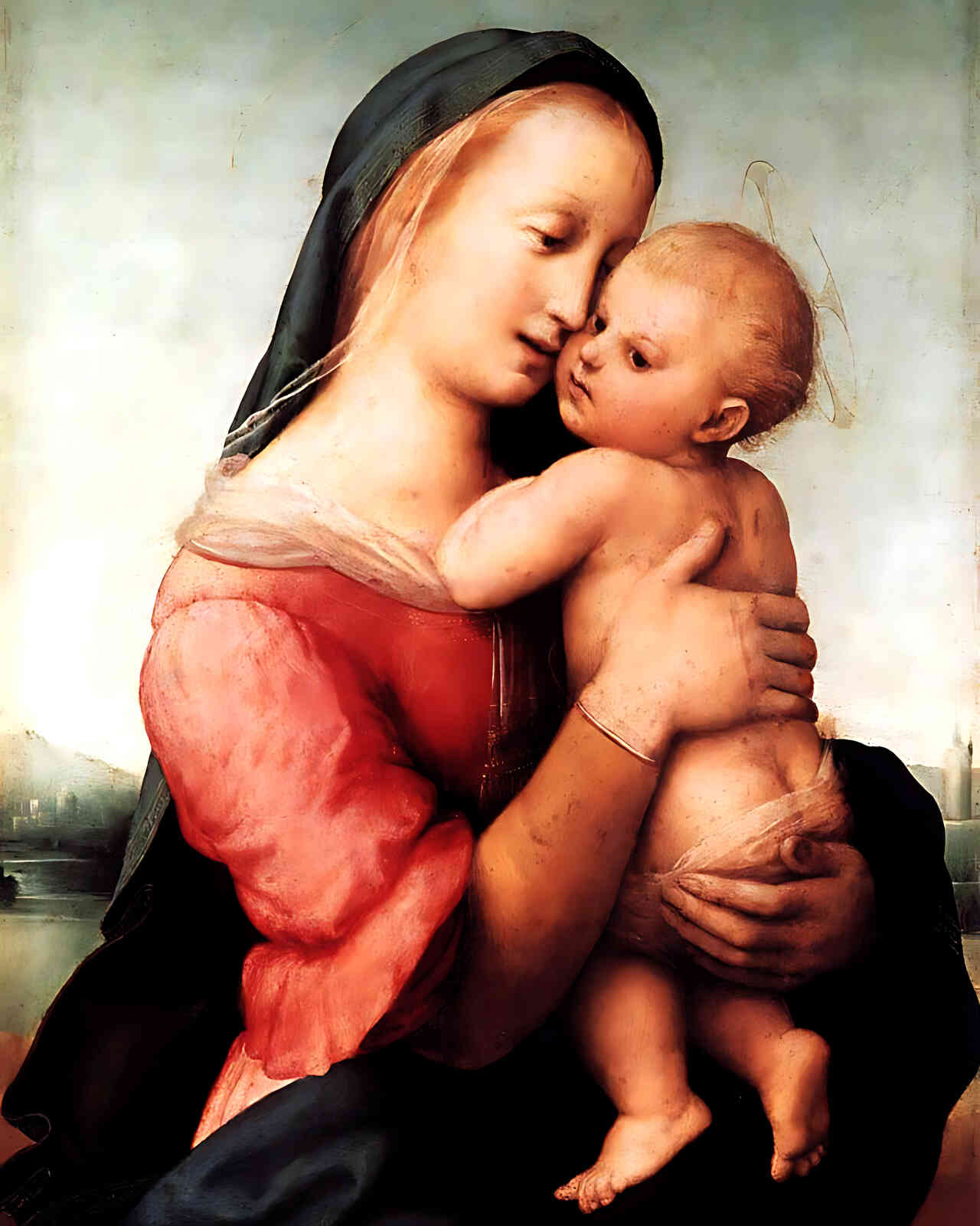 Detail of the 'Tempi' Madonna Painting by Raphael 8x10" Art Print (High Quality)