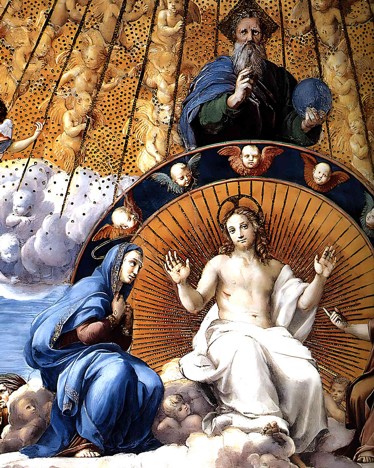 Disputation of the Holy Sacrament (Detail) Painting by Raphael 8x10" Art Print