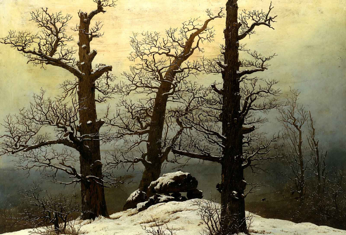 Dolmen in Snow Art Print 1807 Painting by Caspar David Friedrich (6 Sizes)