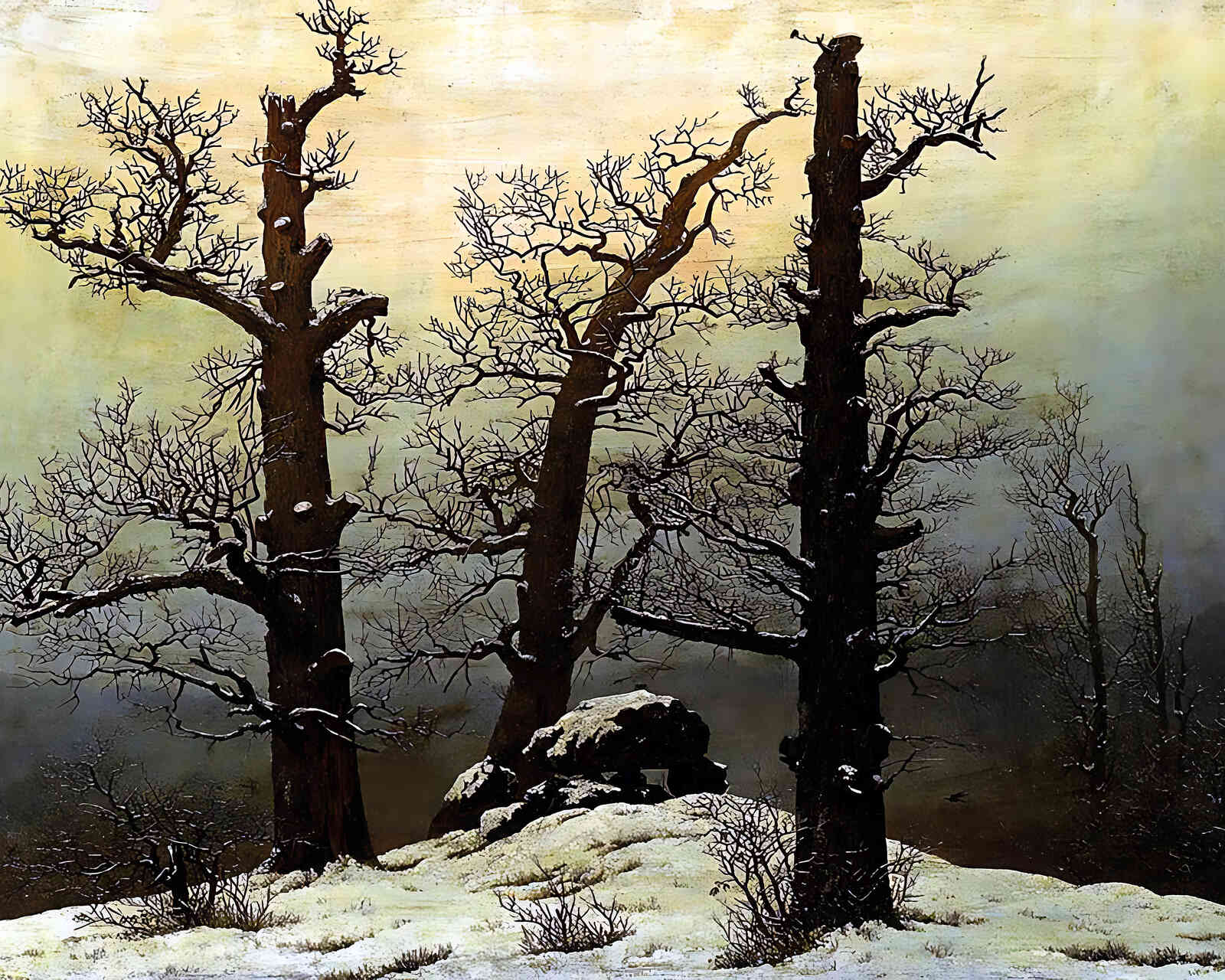 Dolmen in Snow Painting by Caspar David Friedrich 8x10" Art Print - Acid Free