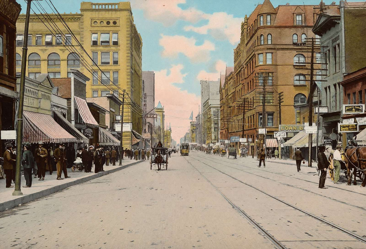 Superior Street Looking East Duluth in 1907 Vintage Print (7 Sizes) - Restored