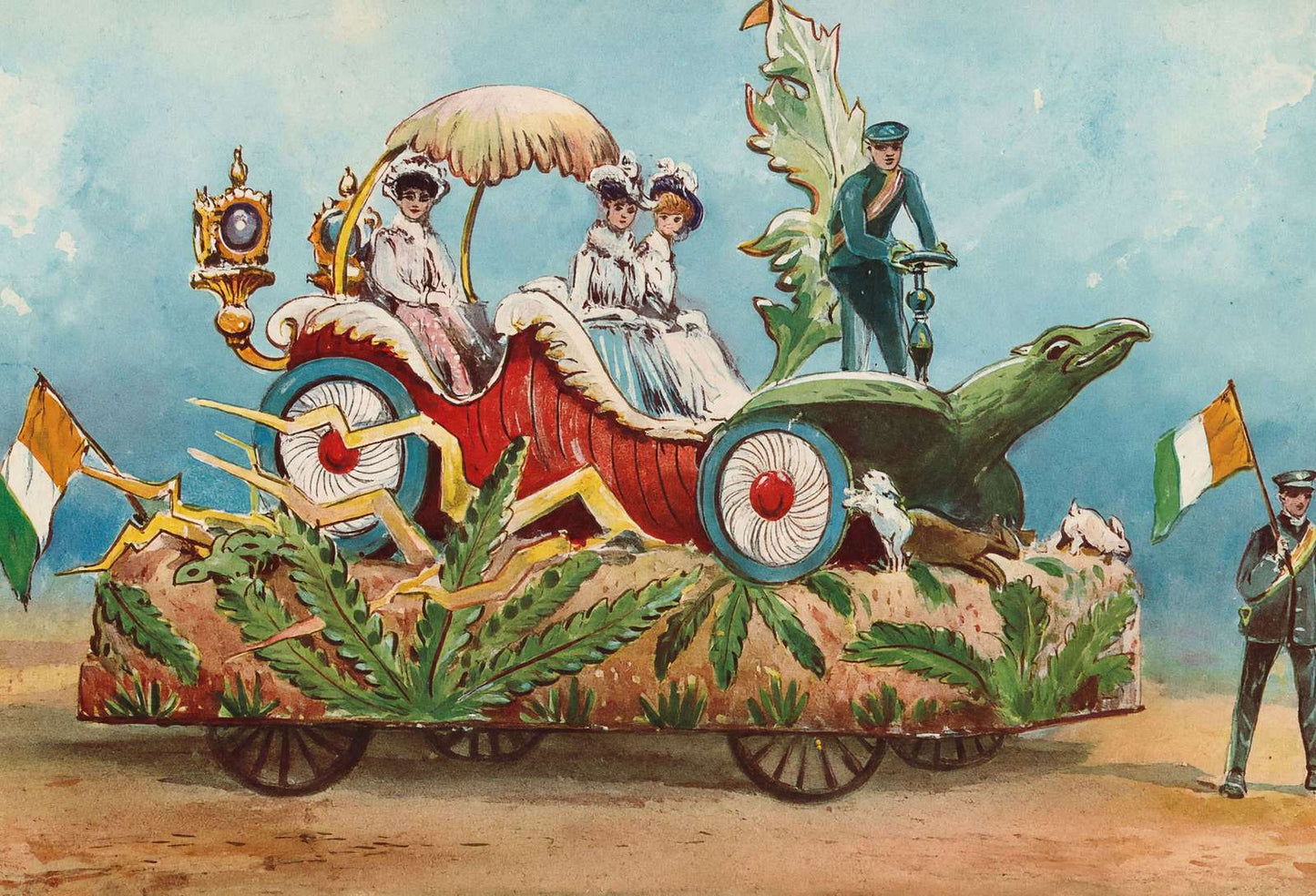 Eagle Float Houston Carnival 1907 Vintage Print (7 Sizes) - Premium Quality