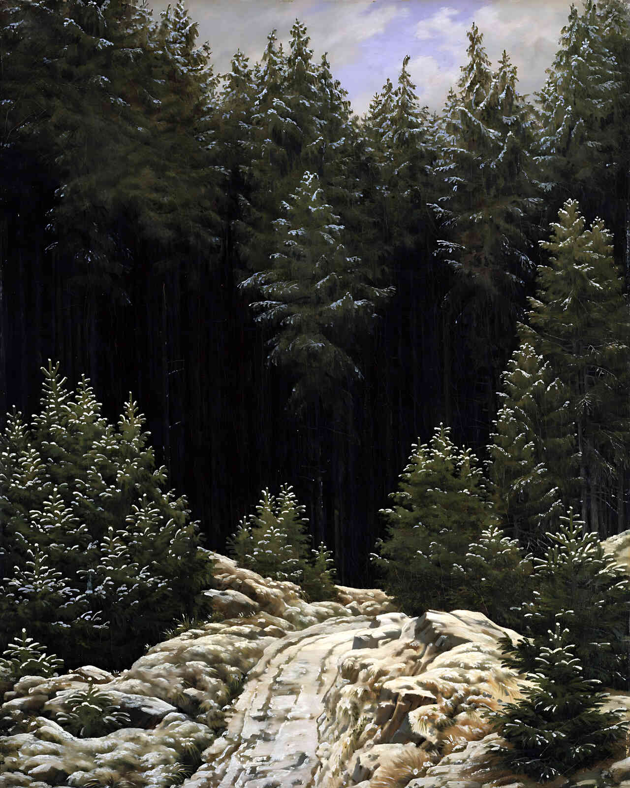 Early Snow Painting by Caspar David Friedrich 8x10" Art Print - Premium Quality