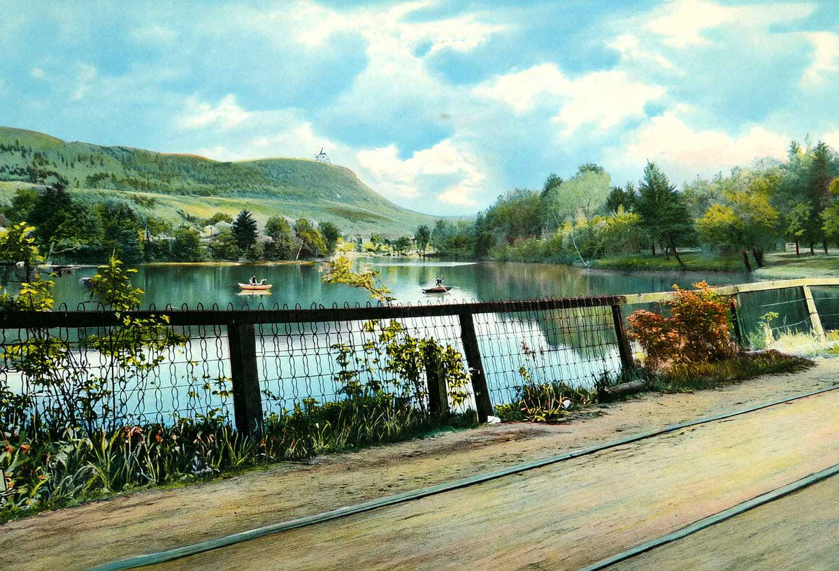 Mt Tom and Nashawannuck Pond, Easthampton, MA in 1908 Vintage Print (7 Sizes)