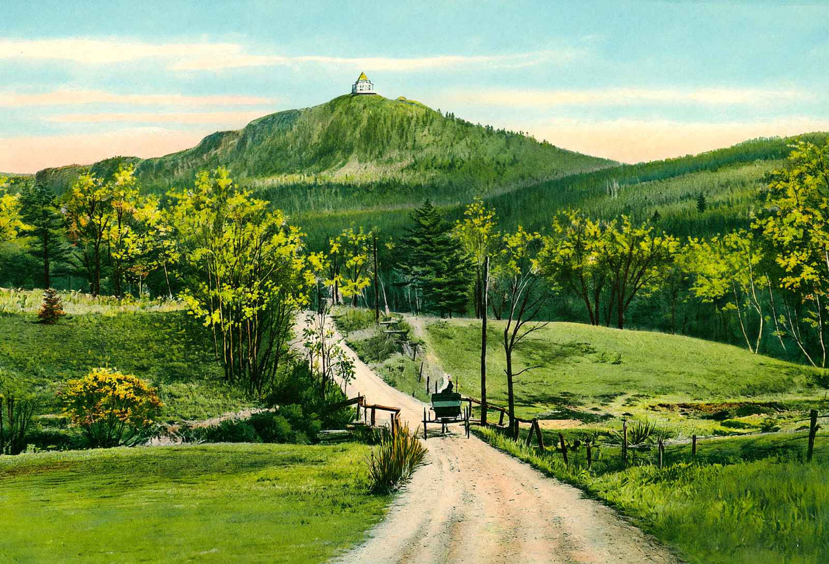 Mt Tom from Hendrick Street, Easthampton, MA in 1908 Vintage Print (7 Sizes)