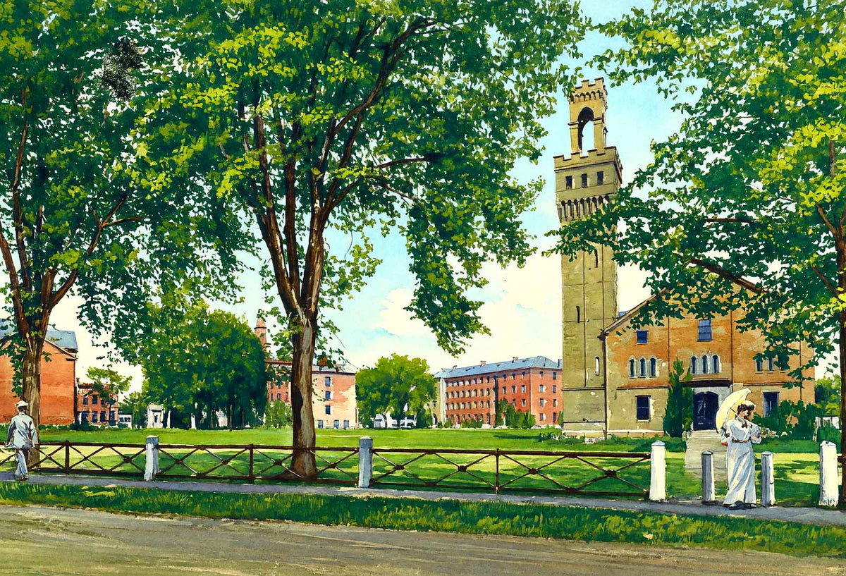 Rear View of Campus Williston Seminary, Easthampton, MA in 1909 Art Print