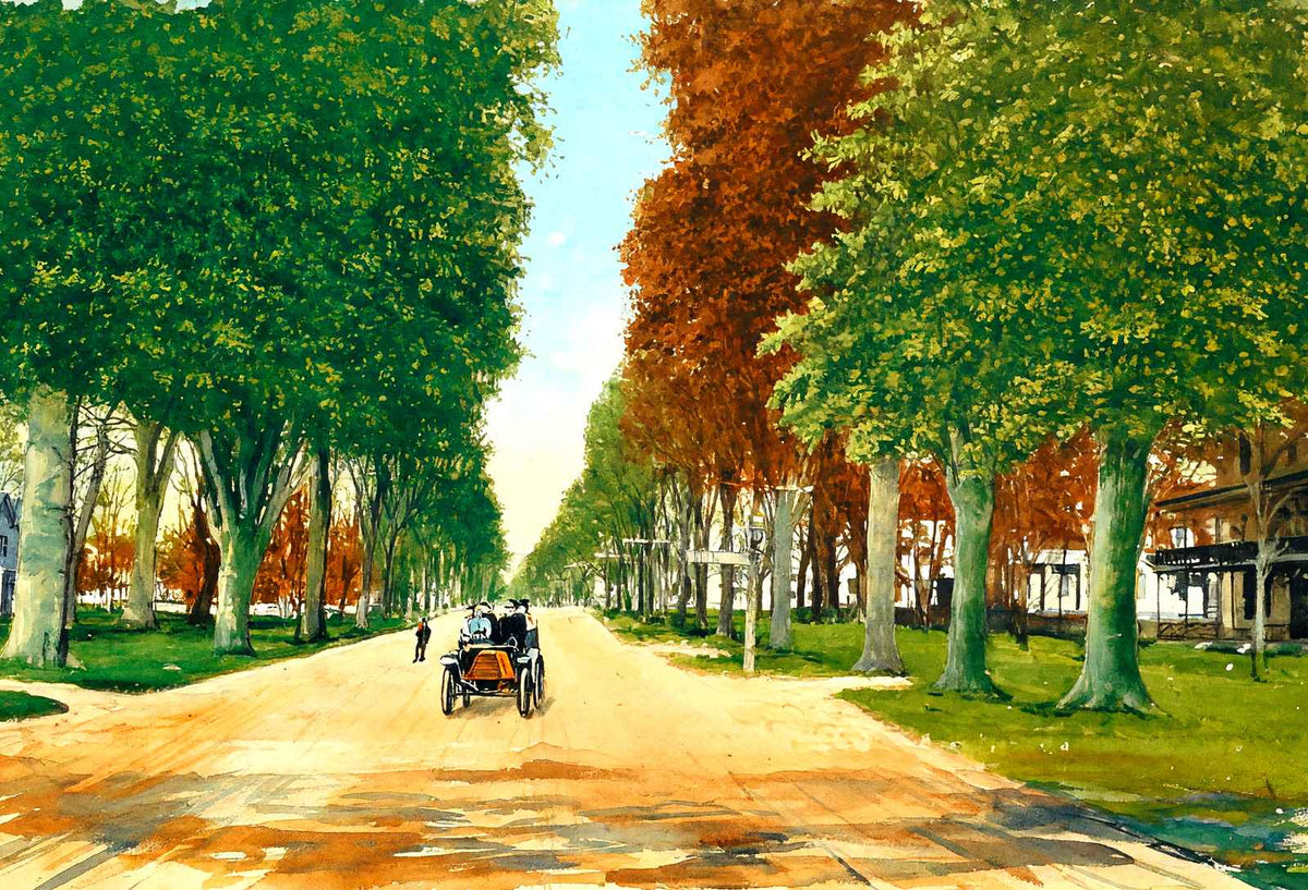 Main Street, Northfield, Massachusetts in 1907 Art Print (7 Sizes)