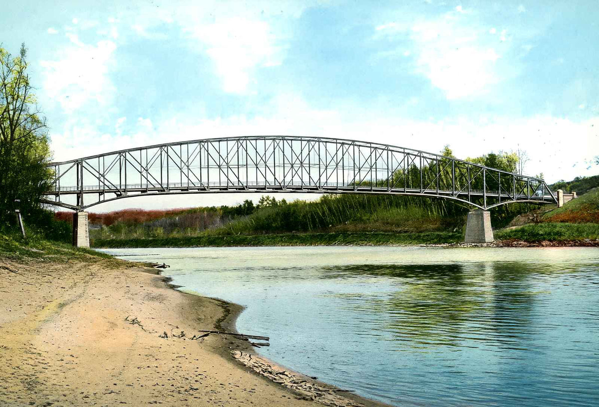 Schell Memorial Bridge, Northfield, MA in 1907 Vintage Print (7 Sizes)