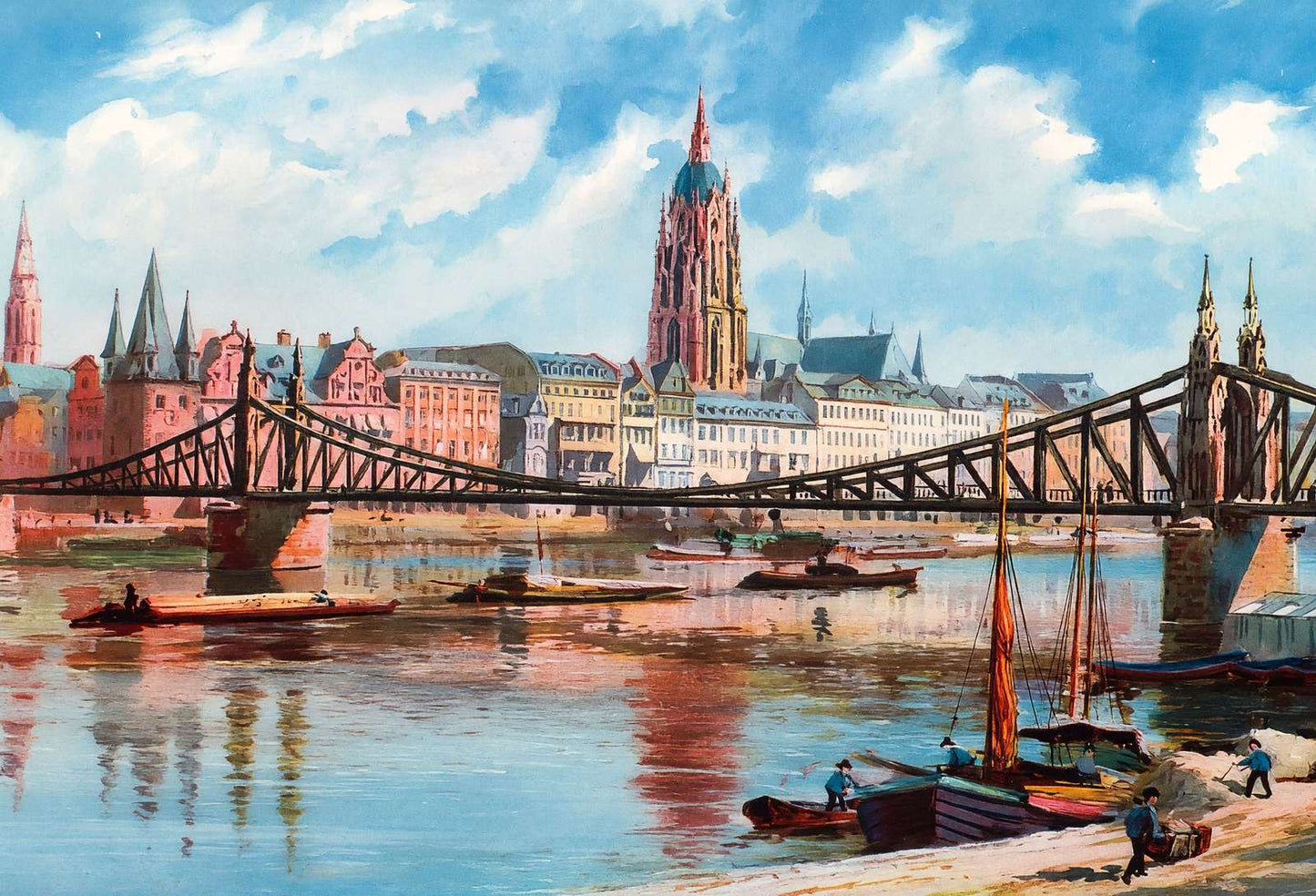 Eiserner Steg Frankfurt Vintage Print (7 Sizes) - Enhanced