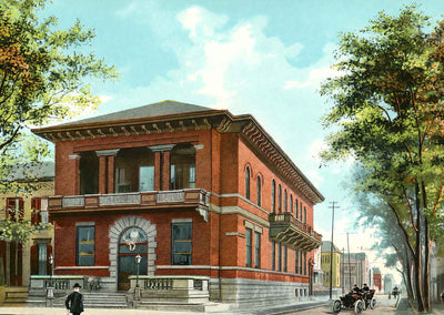 Elks Club Mobile Alabama in 1905 Vintage Print (7 Sizes) - Restored