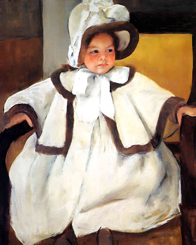 Ellen Mary Cassatt in a White Coat Painting by Mary Cassatt 8x10" Art Print
