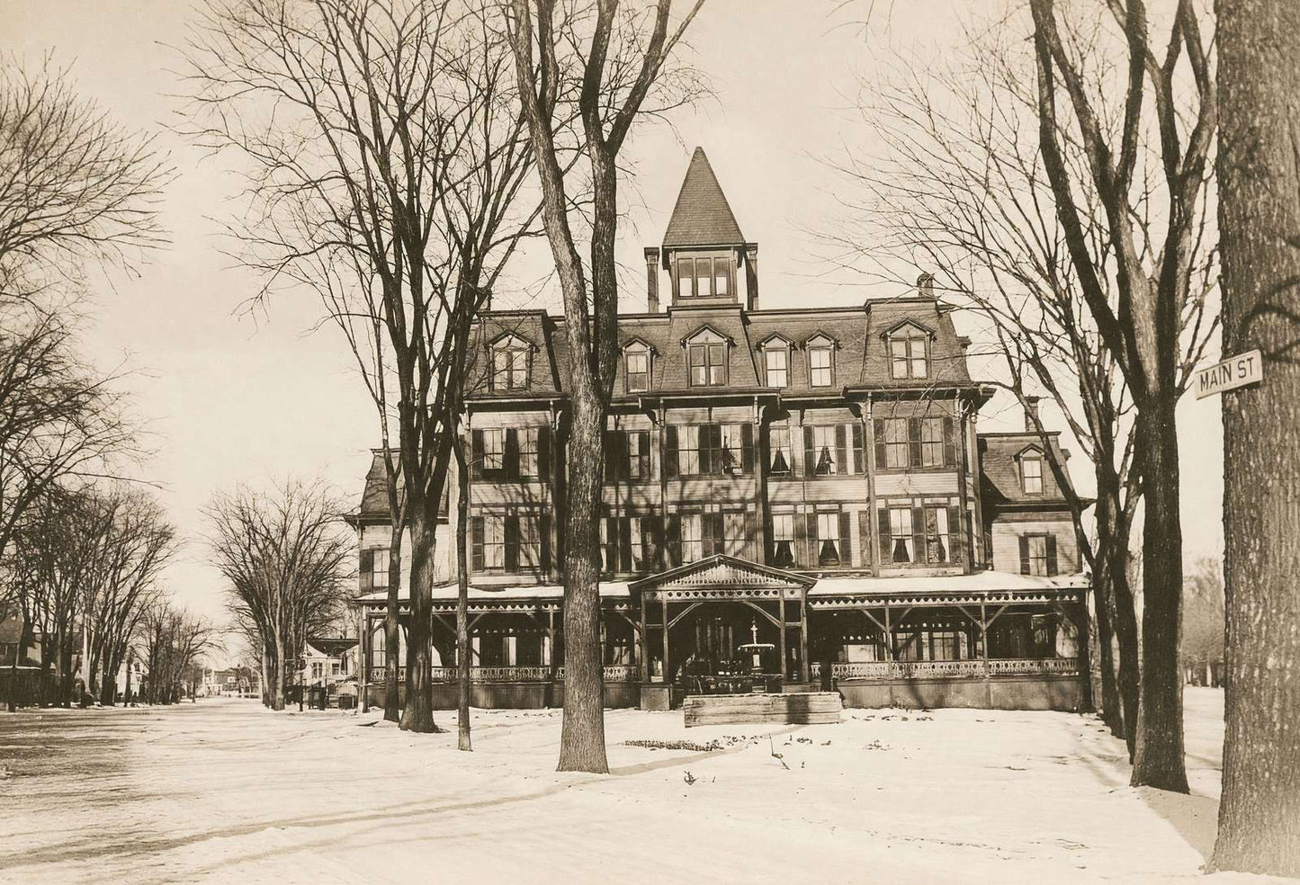 Elmwood Hotel Waterville Maine in 1905 Vintage Print (7 Sizes) - Restored