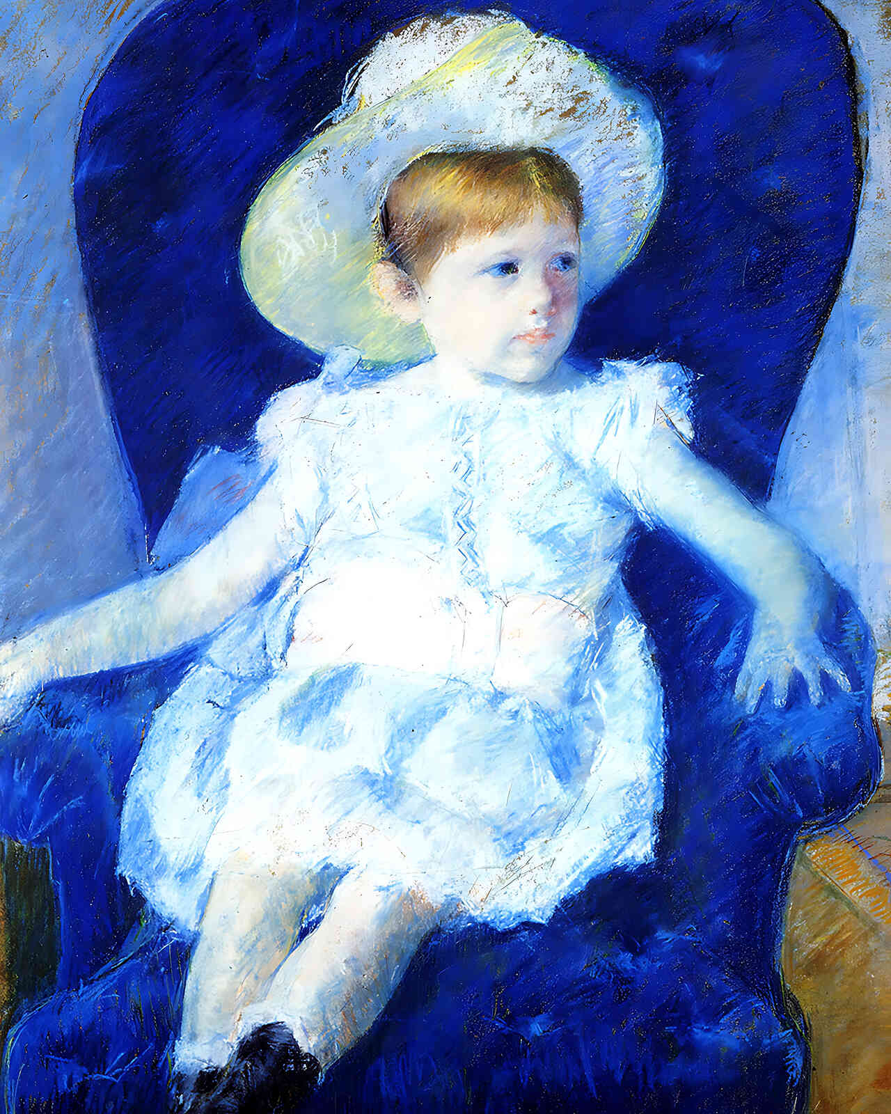 Elsie in a Blue Chair Painting by Mary Cassatt 8x10" Art Print - Acid Free