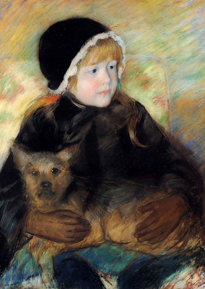 Elsie Cassatt Holding a Big Dog Art Print 1880 by Mary Cassatt (6 Sizes)