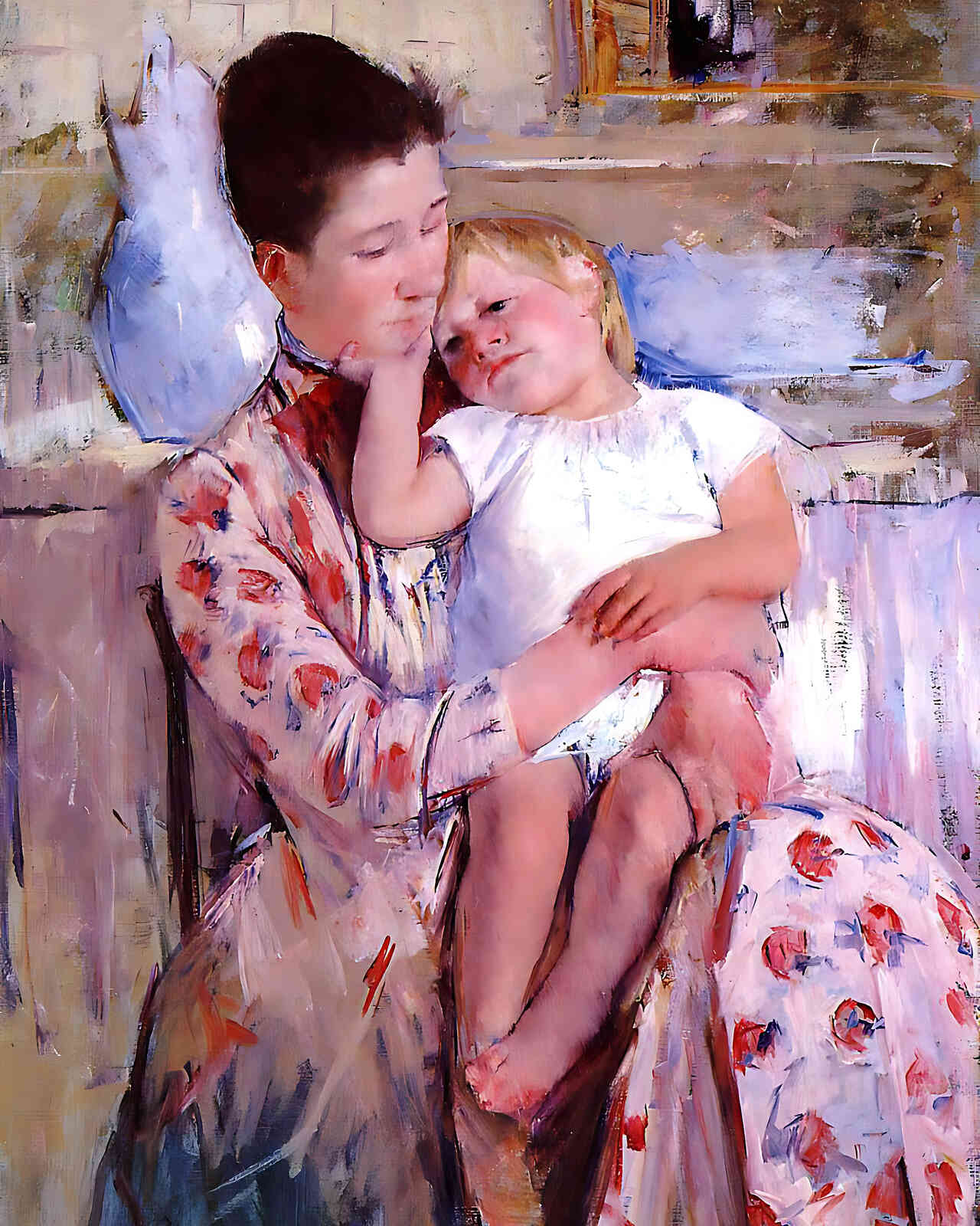 Emmie and Her Child Painting by Mary Cassatt 8x10" Art Print (High Quality)