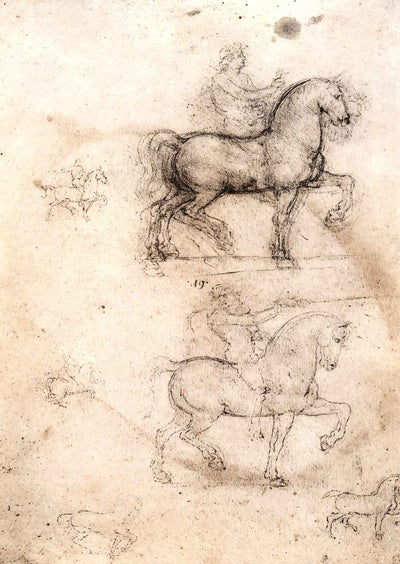 Equestrian Monument Art Print 1517 Painting by Leonardo da Vinci (6 Sizes)